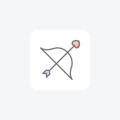 Arrow, bow, fully editable vector fill icon

