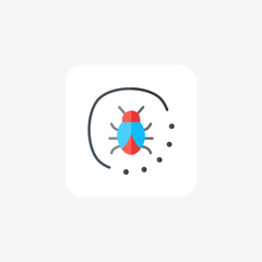 Bug, seo fully editable vector fill icon

