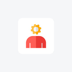 Gear man fully editable vector fill icon