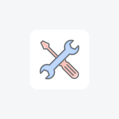 Maintenance tool fully editable vector fill icon

