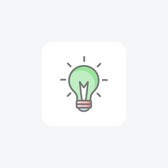 Bulb idea fully editable vector fill icon

