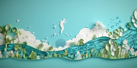 A stunning paper art display raises awareness about ecology and the importance of saving water on World Water Day. Generative AI