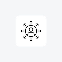 Social, user fully editable vector fill icon

