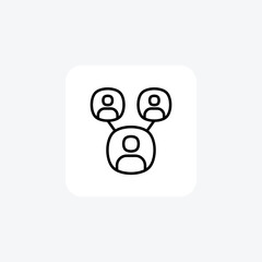 Network, people fully editable vector fill icon

