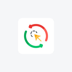 Click, search fully editable vector fill icon

