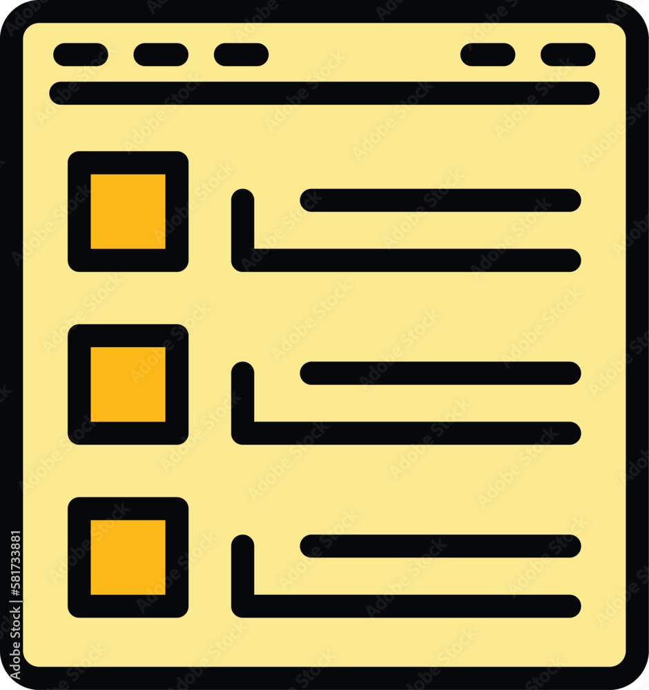 Sticker web page task schedule icon. outline web page task schedule vector icon for web design isolated on w - Stickers