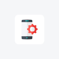 Cogwheel, development fully editable vector fill icon

