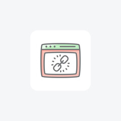 Fototapeta premium Broken link, fully editable vector fill icon