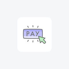 Pay button fully editable vector fill icon

