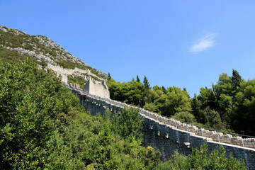 the famous great walls of Ston, Croatia