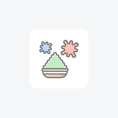 Holi, colorful holi ,fully editable vector line icon

