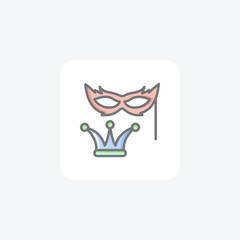 Circus, clown fully editable vector fill icon

