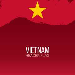 vietnam header abstract brush stroke flag background with place for text