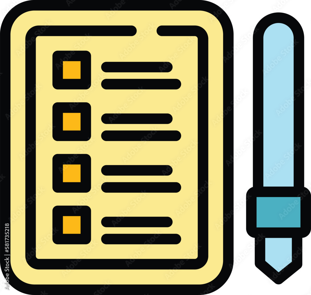 Poster task schedule pen board icon. outline task schedule pen board vector icon for web design isolated on