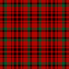 Plaid seamless pattern in red. Check fabric texture. Vector textile print.
