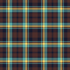 Plaid seamless pattern. Check fabric texture. Vector textile print.