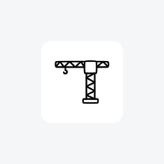 Crane, construction fully editable vector fill icon

