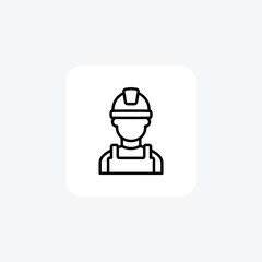 Builder, helmet fully editable vector fill icon


