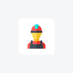 Builder, helmet fully editable vector fill icon

