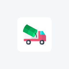Fototapeta premium Industrial, truck fully editable vector fill icon