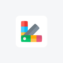 Rulers, measure, fully editable vector fill icon

