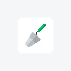 Cement trowel, construction tool,fully editable vector fill icon

