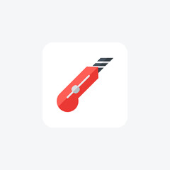 Cut, cutter, fully editable vector fill icon

