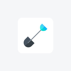 Construction tool, digging, fully editable vector fill icon

