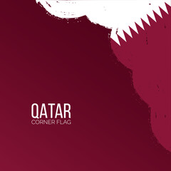 qatar flag abstract brush stroke paint for corner frame background with space or place for text