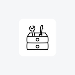Toolbox, tools, fully editable vector fill icon

