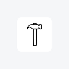 Hammer, build fully editable vector fill icon

