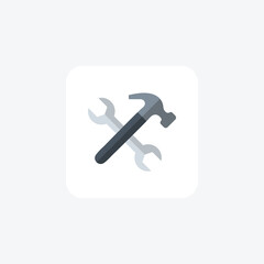 Hammer, handyman fully editable vector fill icon

