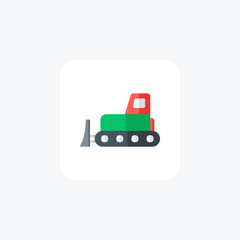 Building, caterpillar fully editable vector fill icon

