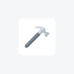 Hammer, build fully editable vector fill icon

