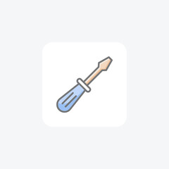 Fixer, screw fully editable vector fill icon

