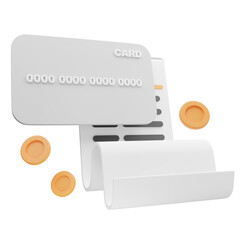 3d rendering of credit card with payment concept.