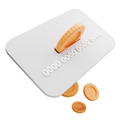 3d rendering of credit card with payment concept.