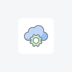 Backup, cloud, fully editable vector flat icon

