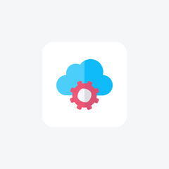 Backup, cloud, fully editable vector flat icon

