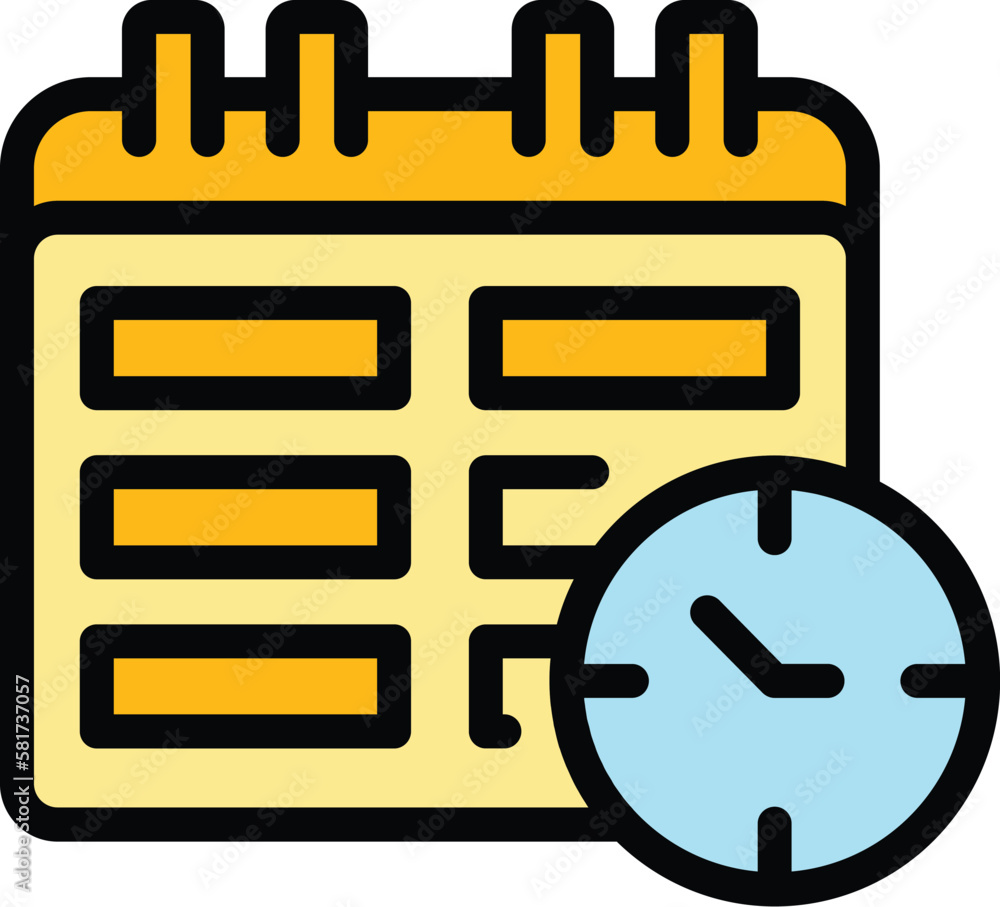 Poster task schedule calendar time icon. outline task schedule calendar time vector icon for web design iso