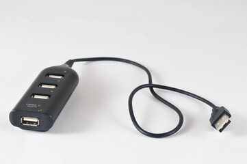 the portable plug for usb contains four plugs on a white background