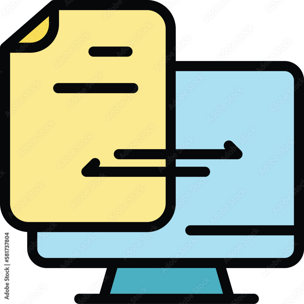 Poster document backup icon. outline document backup vector icon for web design isolated on white backgroun