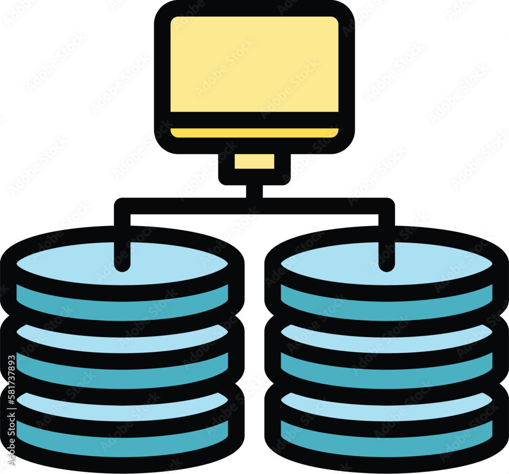 Poster database backup icon. outline database backup vector icon for web design isolated on white backgroun