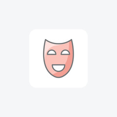 Drama, party, mask icon fully editable vector icon

