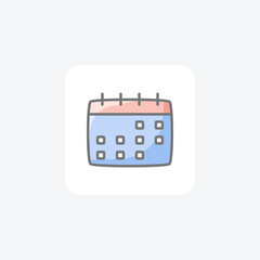Calendar,time icon fully editable vector icon

