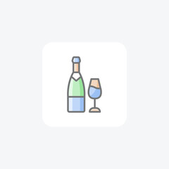 Wine, bottle fully editable vector icon


