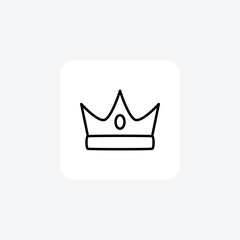 Award, crown, king fully editable vector icon

