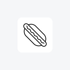 fast food, hotdog fully editable vector icon

