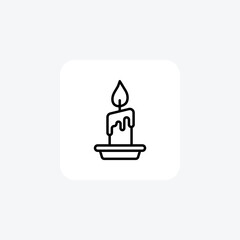 Candle, halloween fully editable vector icon


