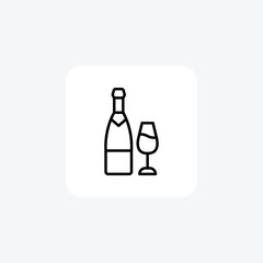 Wine, bottle fully editable vector icon

